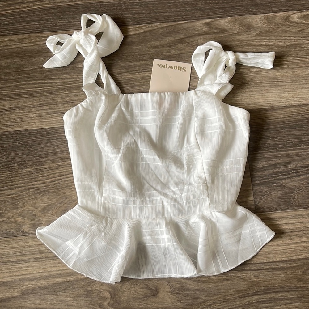 Showpo Tie Strap Cropped Tank Top